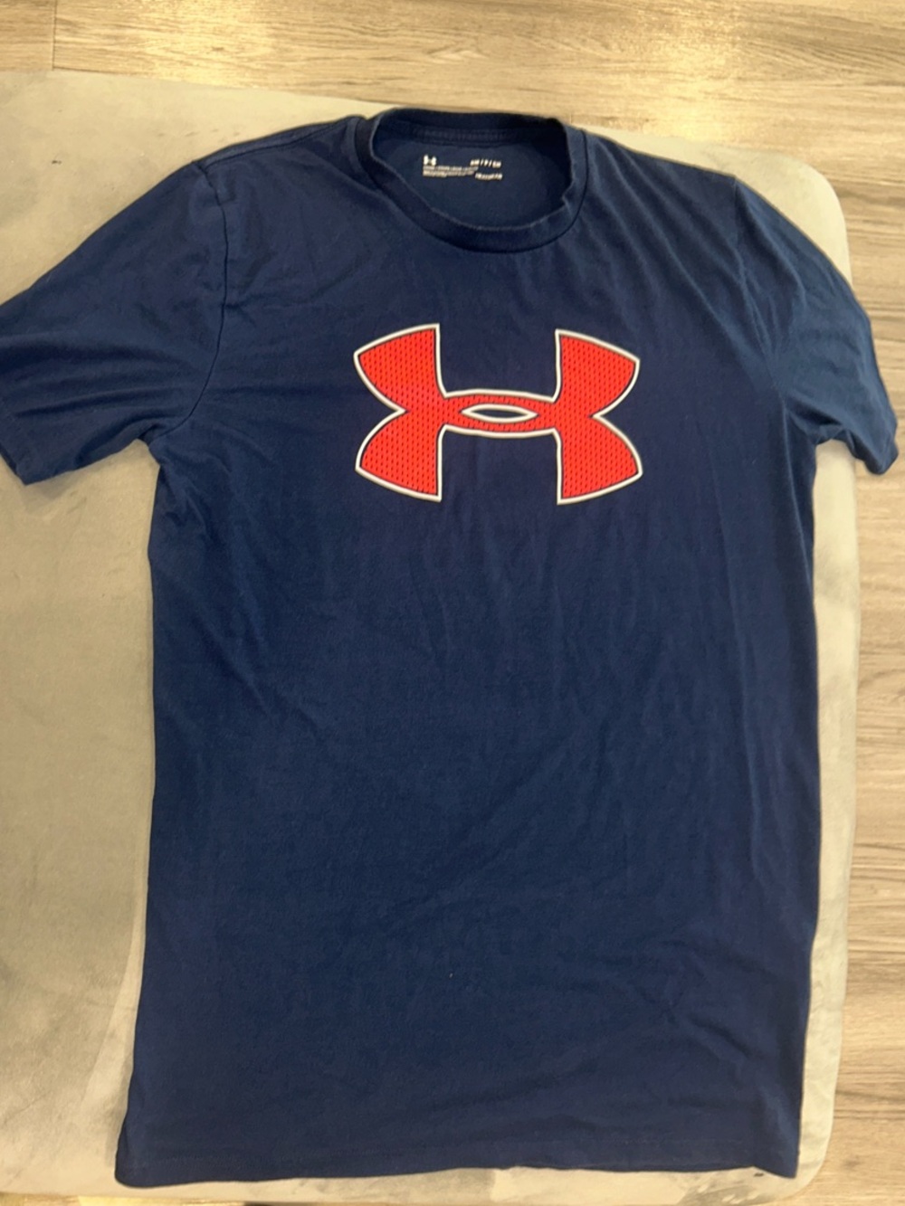 Under Armour Navy Short-Sleeve Tee with Red Logo
